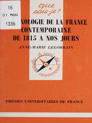 cover image of Chronologie de la France contemporaine de 1815 à nos jours